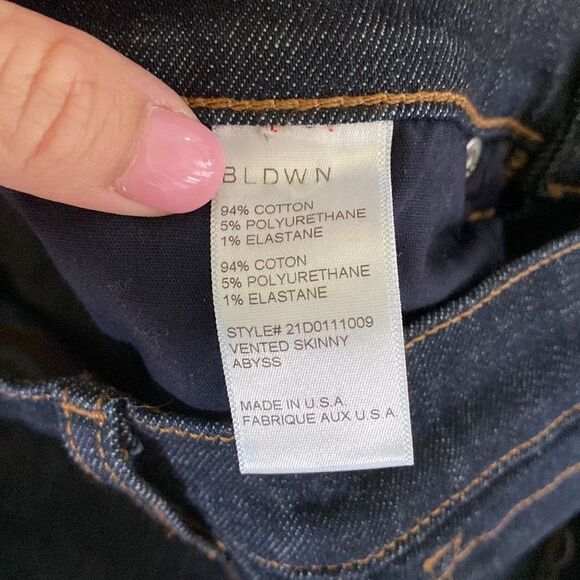 BLDWN Vented Hi Rise Skinny Jean Abyss Blue Dark Wash Size 29 - Picture 10 of 16